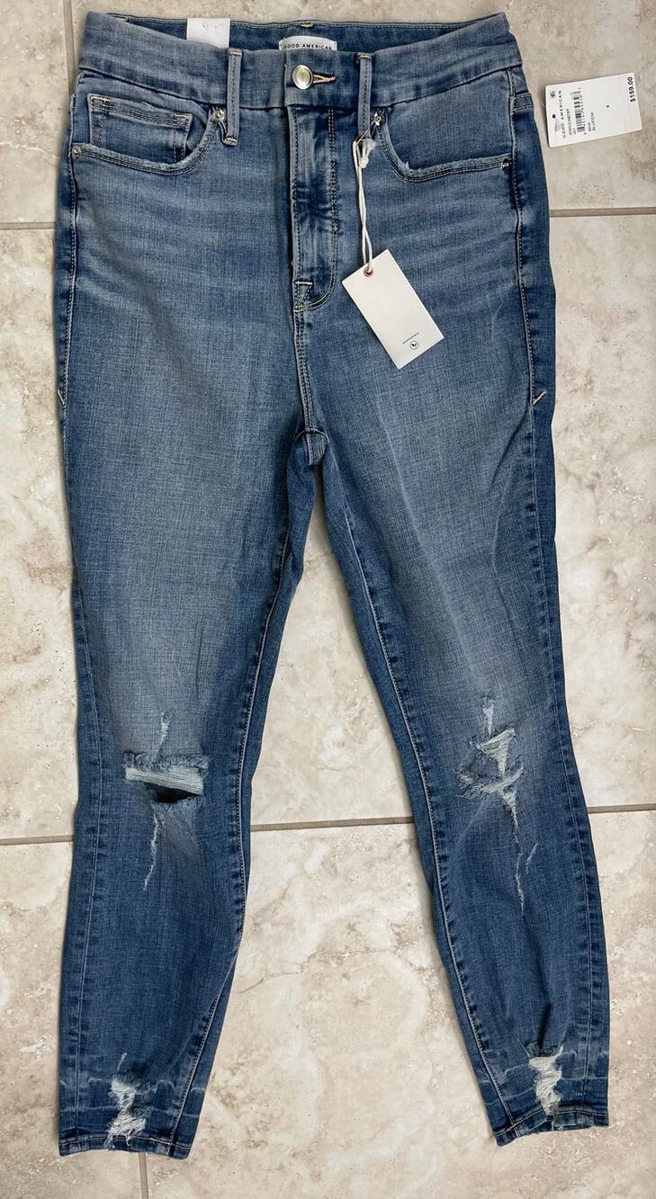 Good American size 6 28 Good Waist crop Inseam 26' NWT distressed